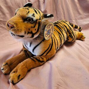 Tiger Tale Toys Tiger Plush Stuffed Animal Large Cat Lying Down 18" Realistic